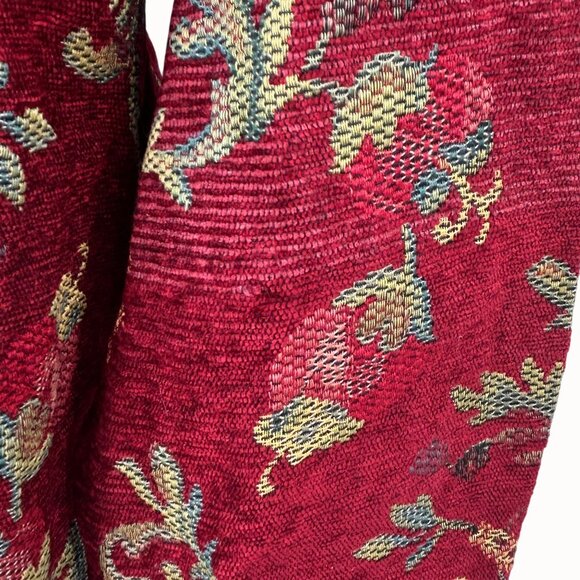 Vintage Decorated Originals Red Tapestry Jacquard Floral Print Jacket -  M - Picture 5 of 8